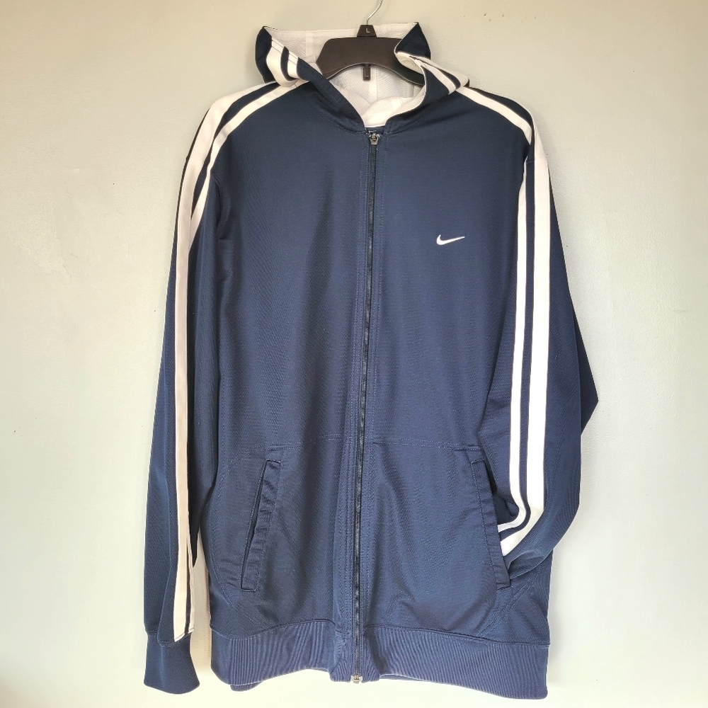 Nike Lightweight Full Zip Hooded Jacket Tricot Mesh Mens Size XL